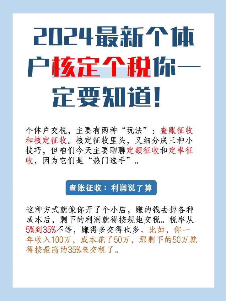 四川2024最新个体户核定个税你一定要知道！